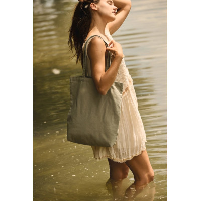 Washed cotton tote bag